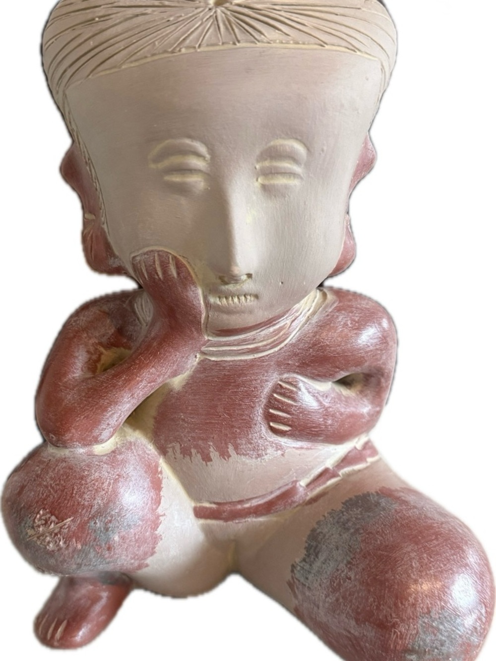 Mexican Folk Art Kneeling Terracotta Figure~ Colima Style